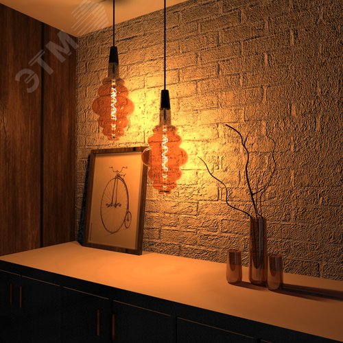 Лампа светодиодная LED 6 Вт 420 Лм 2400К теплая Е27 Honeycomb golden flexible Filament Gauss (158802006) 5