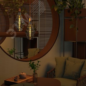 Лампа светодиодная филаментная LED 8.5 Вт 165 лм 1800К Honeycomb теплый E27 AC 220В серая колба Black Filament 5