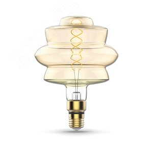 Лампа светодиодная филаментная LED 8 Вт 560 лм 2400К BD180 теплый E27 AC 220В золотистая колба Black Filament