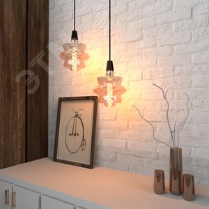 Лампа светодиодная филаментная LED 8 Вт 560 лм 2400К BD180 теплый E27 AC 220В золотистая колба Black Filament 5