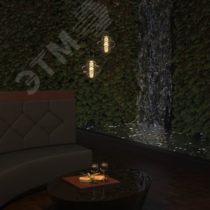 Лампа светодиодная филаментная LED 8 Вт 330 лм 2400К BD160 теплый E27 AC 220В серая колба Black Filament 5