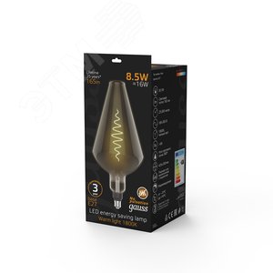 Лампа светодиодная филаментная LED 8.5 Вт 165 лм 1800К Vase теплый E27 AC 220В серая колба Black Filament 4