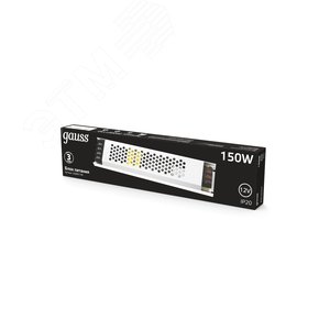 Блок питания (драйвер) для светодиодной ленты 150 Вт 12 В ультратонкий LED STRIP PS Gauss (202001150) - фото 3