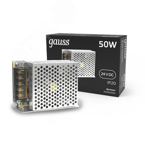 Блок питания (драйвер) для светодиодной ленты 50 Вт 24 В IP20 LED STRIP PS Gauss (202002050) - фото 2
