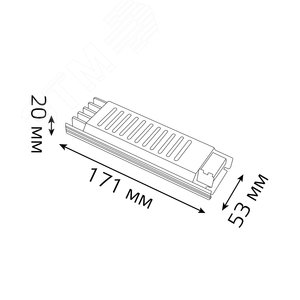 Блок питания (драйвер) для светодиодной ленты 60 Вт 24 В ультратонкий IP20 LED STRIP PS Gauss (202002060) - фото 5