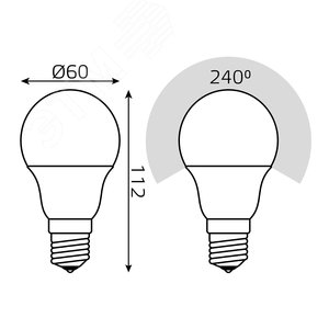 Лампа светодиодная низковольтная A60 AC12-36V 10W 860lm 4100K E27 LED 1/10/100 | 202502210 | Gauss - фото 7