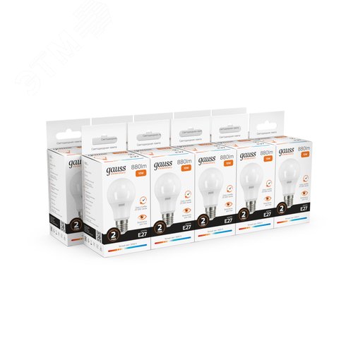 Лампа светодиодная LED 10 Вт 880 лм 3000К А60 груша теплый E27 AC 220В Elementary 10