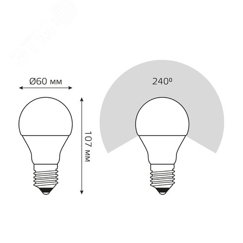 Лампа светодиодная LED 10 Вт 920 лм 4100К А60 груша нейтральный E27 AC 220В Elementary - фото 9
