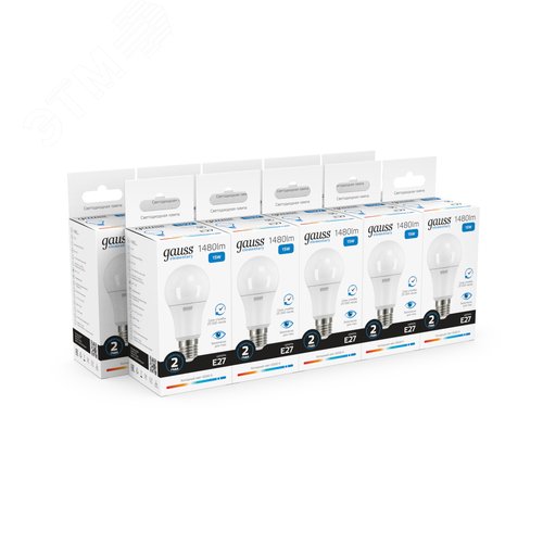 Лампа светодиодная LED 15 Вт 1480 лм 6500К А60 груша холодный E27 AC 220В Elementary 10