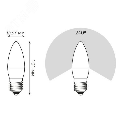 Лампа светодиодная LED 10 Вт 750 лм 4100К свеча нейтральный E27 AC 220В Elementary - фото 14