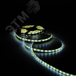 Лента светодиодная LED 2835/60-SMD 4.8W 12V DC теплый белый IP66 5м (311000105) - фото 5