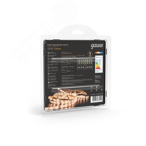 Лента светодиодная LED 2835/120-SMD 9.6W 12V DC теплый белый IP66 5м (311000110) 7