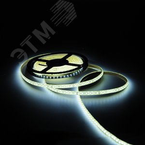Лента светодиодная LED 6.5 Вт/м 2835-SMD 24 В DC 3000K теплый белый IP65 (блистер 5м) Black Gauss - фото 5