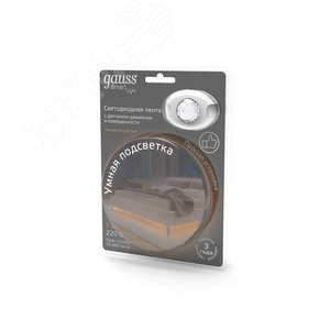 Лента светодиодная LED комплект 5 Вт/м 210 Лм/м 2700К теплый белый IP20 12 В DC 8 мм (комплет 1,2 м ленты+драйвер) Black Gauss 3