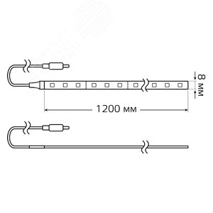 Лента светодиодная LED комплект 5 Вт/м 210 Лм/м 2700К теплый белый IP20 12 В DC 8 мм (комплет 1,2 м ленты+драйвер) Black Gauss 5