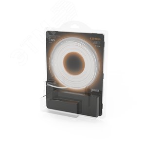 Лента светодиодная LED 4,8 Вт/м 2835-SMD 12 В DC 3000K теплый белый IP20 (блистер 3м) Black Gauss (312000148) - фото 6