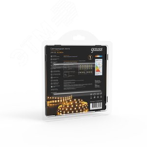 Лента светодиодная LED 6.5 Вт/м 2835-SMD 120/м 24 В DC 3000K теплый белый IP20 (блистер 5м) Black Gauss (312000165) - фото 9
