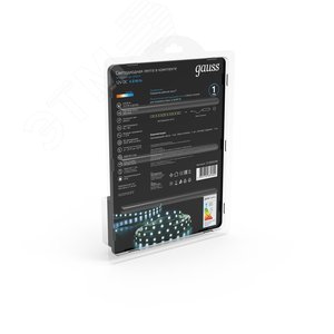 Лента светодиодная LED 4,8 Вт/м 2835-SMD 12 В DC 6500K холодный белый IP20 (блистер 3м) Black Gauss (312000248) - фото 7