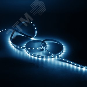 Лента светодиодная LED 2835/60-SMD 4.8W 12V DC холодный белый 5м (312000305) - фото 4