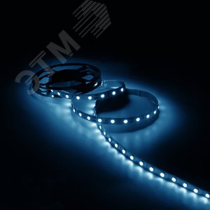 Лента светодиодная LED 2835/60-SMD 4.8W 12V DC холодный белый 5м (312000305) - фото 5