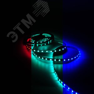 Лента светодиодная LED 14,4 Вт/м 5050-SMD 12 В DC RGB IP20 (блистер 3м) Black Gauss (312000444) - фото 4