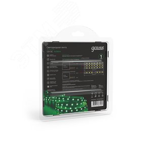 Лента светодиодная 4.8 Вт/м DC 12В Зеленый IP20 60LED SMD2835 210 лм/м Black 7