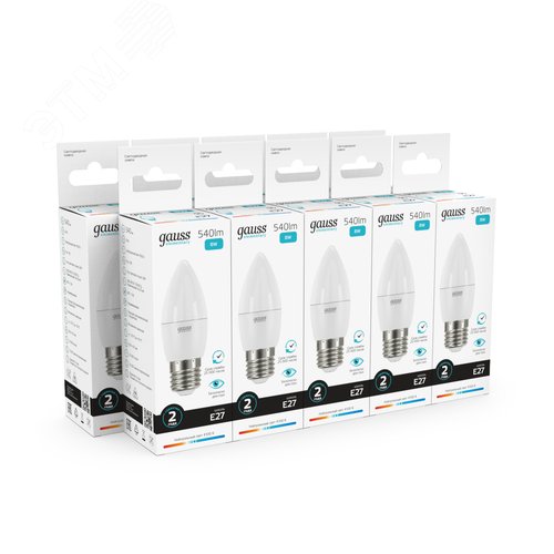 Лампа светодиодная LED 8 Вт 540 лм 4100К свеча нейтральный E27 AC 220В Elementary 10