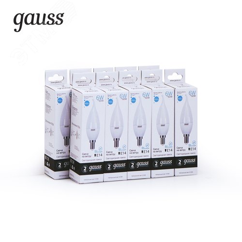 Лампа светодиодная LED 6 Вт 450 лм 4100К свеча на ветру нейтральный E14 AC 220В Elementary 10