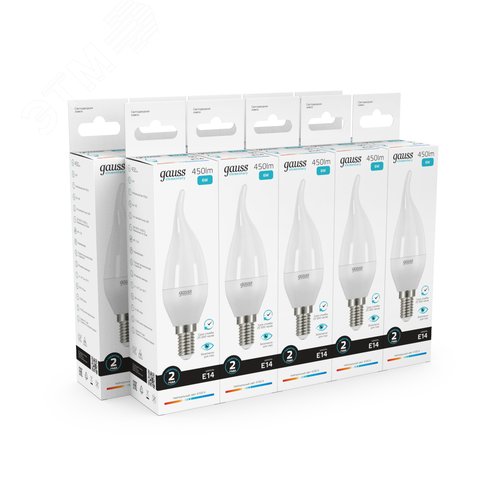 Лампа светодиодная LED 6 Вт 450 лм 4100К свеча на ветру нейтральный E14 AC 220В Elementary 11