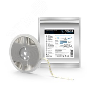 Лента Gauss LED Elementary 2835/120-SMD 9.6W 12V DC холодный белый IP20 (ZIP Bag 5м) | 355000310 | Gauss - фото 3