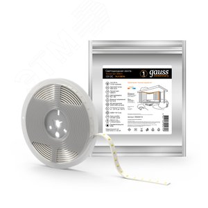 Лента светодиодная 14.4 Вт/м  12В 3000К IP66 60LED/м SMD5050 (ZIP bag 5м) 430 лм/м Elementary Gauss 3