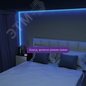 Лента светодиодная умная 3.2 Вт/м 280 лм/м RGBW AC 220В IP20 изменение цветовой температуры и диммирование управление по Wi-Fi комплект драйвер контроллер и лента 5м Smart Home Gauss - фото 5