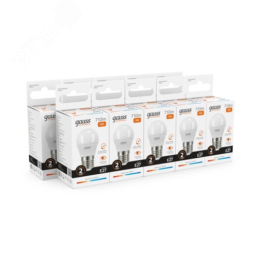 Лампа светодиодная LED 10 Вт 710 лм 3000К шар P45 теплый E27 AC 220В Elementary 10