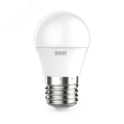 Лампа светодиодная LED 6 Вт 420 лм 3000К шар P45 теплый E27 AC 220В Elementary - Gauss