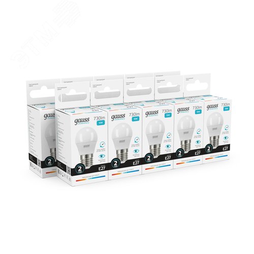 Лампа светодиодная LED 10 Вт 730 лм 4100К шар P45 нейтральный E27 AC 220В Elementary 10