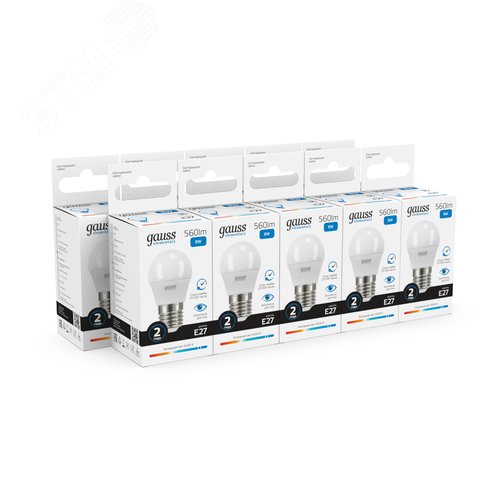 Лампа светодиодная LED 8 Вт 560 лм 6500К шар P45 холодный E27 AC 220В Elementary 10