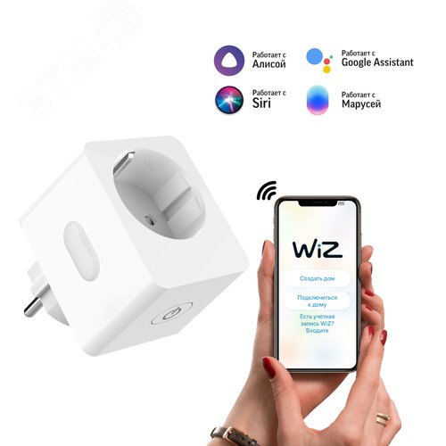 Сетевой переходник 2300 Вт 207-253 В 10А IP20 (Умная розетка) c заземлением Smart Home Gauss (5510122) - Gauss