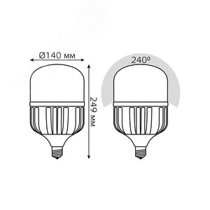 Лампа светодиодная LED 75 Вт 7000 лм 4100К цилиндр Т140 нейтральный E40 AC 220В PROMO Elementary - фото 6