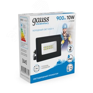 Прожектор светодиодный ДО 10 Вт 900 Лм 6500К AC 220В IP65 76х93х28 мм Elementary - фото 3