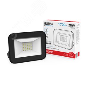 Прожектор светодиодный ДО 20 Вт 1700 Лм 6500К AC 220В IP65 102х113х24мм Elementary PROMO G2 2