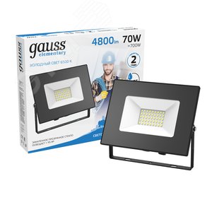 Прожектор светодиодный ДО 70 Вт 6300 Лм 6500К AC 220В IP65 140х208х30 мм Elementary G2 - фото 2