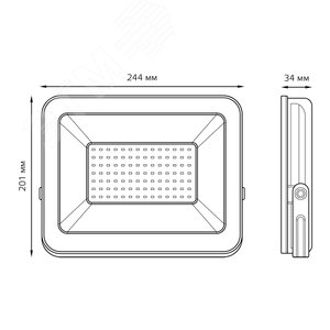 Прожектор светодиодный ДО 70 Вт 5950 Лм 6500К AC 220В IP65 186х220х31 мм Elementary PROMO G2 6