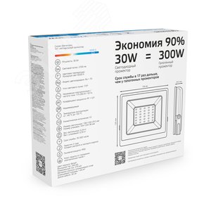 Прожектор светодиодный ДО 30 Вт 2700 Лм 6500К AC 220В IP65 126х136х126мм Elementary G2 5