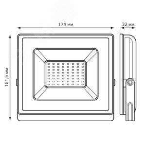 Прожектор светодиодный ДО 50 Вт 4500 Лм 6500К AC 220В IP65 162х174х161 мм Elementary G2 6