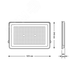 Прожектор светодиодный LED ДО 300 Вт 36000 Лм 6500К IP65 529х55х415 мм Qplus Gauss - фото 6