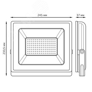 Прожектор светодиодный ДО 100 Вт 9490 лм 3000К AC 220В Черный IP65 234х245х37мм Elementary G2 Gauss 4