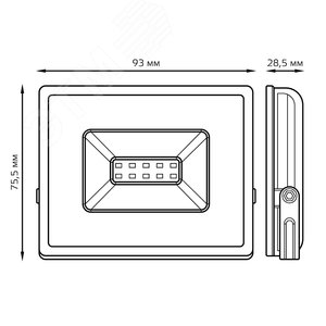 Прожектор светодиодный ДО 10 Вт 890 лм 3000К AC 220В Черный IP65 76х93х28мм Elementary G2 Gauss 6