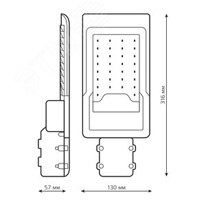 Светильник светодиодный консольный Avenue 30W 3000lm 3000K 190-250V IP65 316*130*57мм черный КСС "Ш" LED 1/20 | 629534130 | Gauss - фото 11