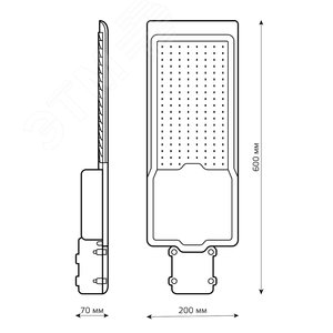 Светильник Уличный  LED Avenue IP65 600*200*70 200W 20 000lm 5000K 190-250V КСС "Ш" 1/4 | 629534302 | Gauss - фото 8