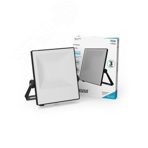 Прожектор светодиодный ДО 70 Вт 6300 лм 6500К AC 220В IP65 282х222х38мм матовый призматический рассеиватель EVO Gauss - фото 2